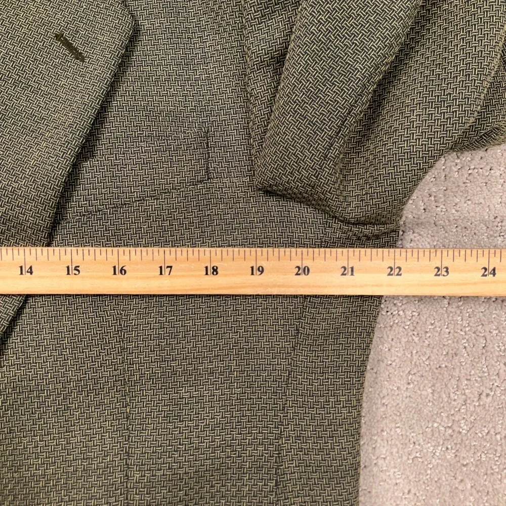 Lubiam 1911 Blazer Mens 50R Olive Green Basketweave Luxury Textured Italian Wool